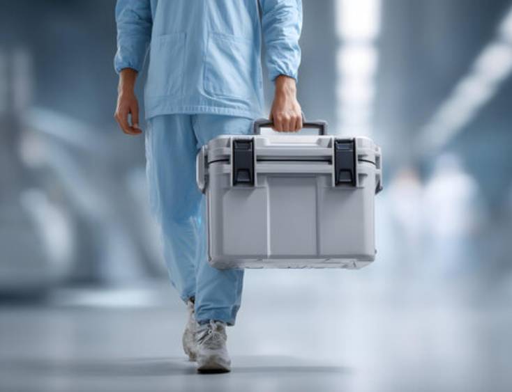 Emergency blood and organ transport courier for life-saving medical deliveries