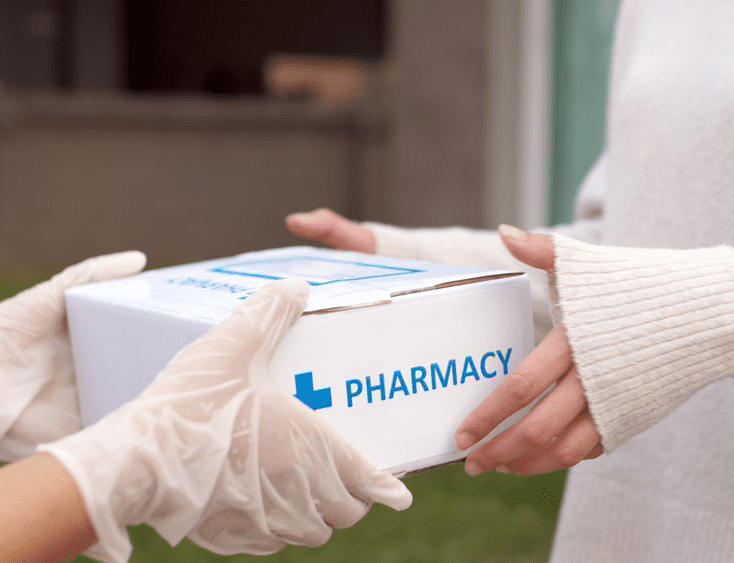 Pharmaceutical courier delivering medications with temperature-controlled transport